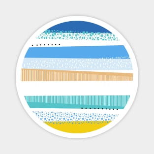 80s Memphis Style Abstract Beach Scene Magnet